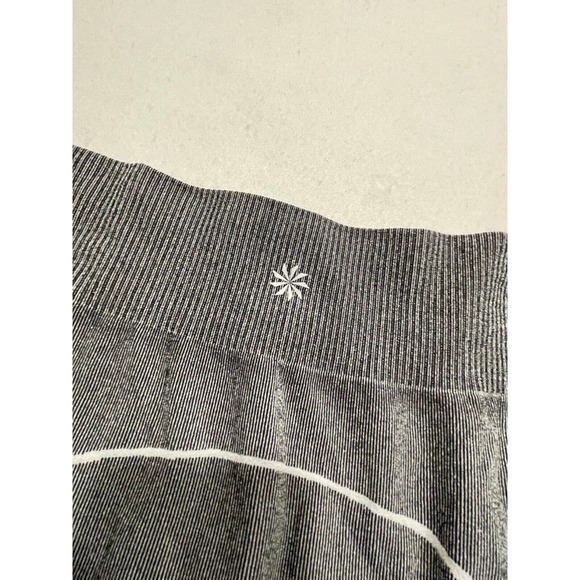 Athleta Size M Womens Seamless Twist Knit Leggings Black Gray Active Pants - Picture 5 of 6